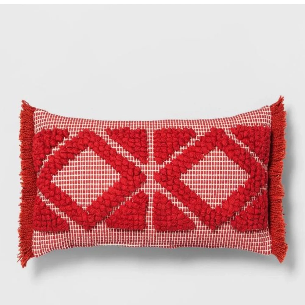 Opalhouse Orange Diamond Skinny Lumbar Throw Pillow